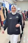 0033570 YERLEŞİM BASKILI SWEAT Siyah
