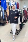 0033570 YERLEŞİM BASKILI SWEAT Siyah
