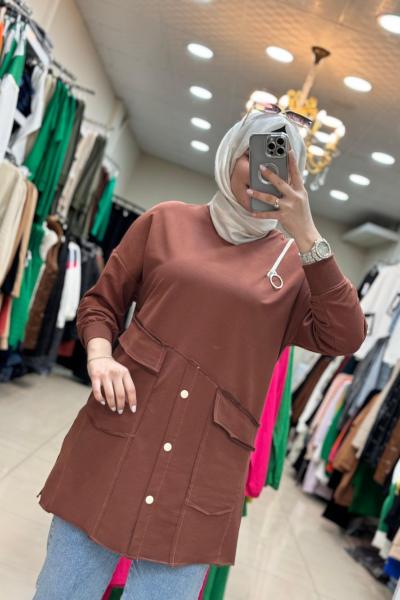 10412 Ön Cep Detaylı Kahve   Acı Kahve