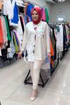 10502 SATEN DETAYLI TUNİK  Bej