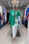 10502 SATEN DETAYLI TUNİK  Benetton Yeşil