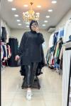 10555 DERİ CEPLİ SWEAT Siyah