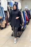 10555 DERİ CEPLİ SWEAT Siyah