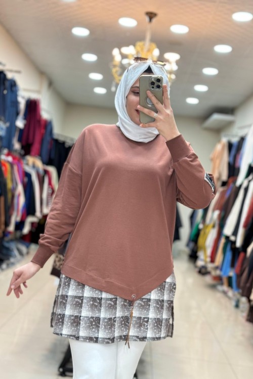 10572 HALKALI SWEAT Kahverengi