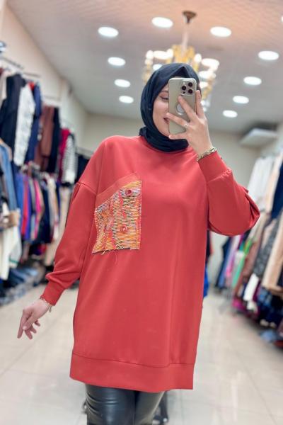 10574 SCUBA CEPLİ TUNİK Tarçın