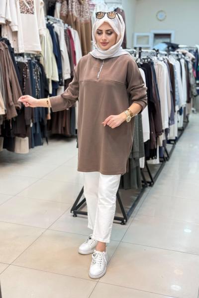 10611 FERMUARLI SWEAT Kahverengi