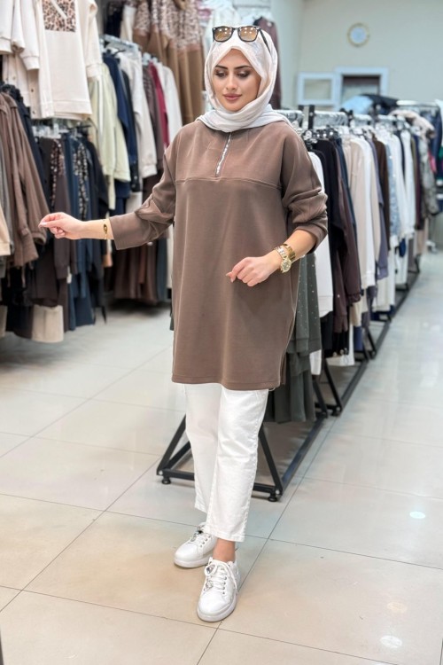 10611 FERMUARLI SWEAT Kahverengi