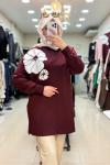 10743 ÇİÇEKLİ SWEAT Bordo