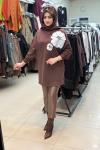 10743 ÇİÇEKLİ SWEAT Kahverengi