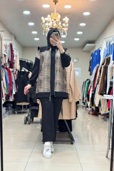 120030 ÖNÜ LEOPAR TAKIM Siyah