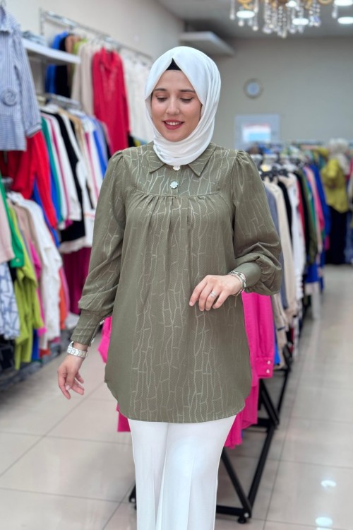 1233 JAKARLI GÖMLEK  Haki