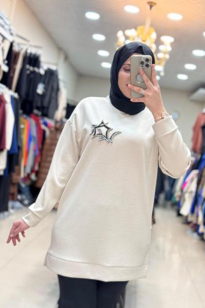 1302 YILDIZ TUNİK  Taş Rengi