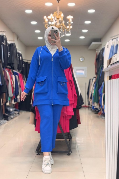 1308 ÖN CEPLİ OYSHO TAKIM Saks Mavisi