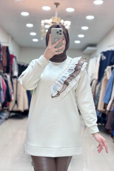 1312 FIRFIR DETAYLI TUNİK Bej