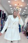 1545 PARILTILI BLAZER CEKET   Ekru