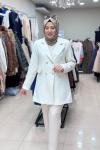 1545 PARILTILI BLAZER CEKET   Ekru