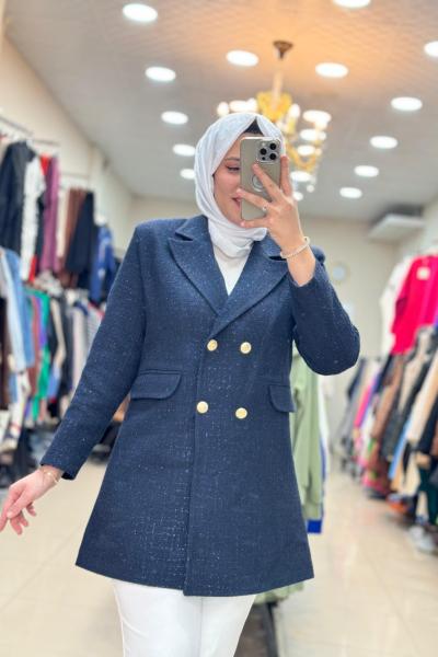1545 PARILTILI BLAZER CEKET   Lacivert