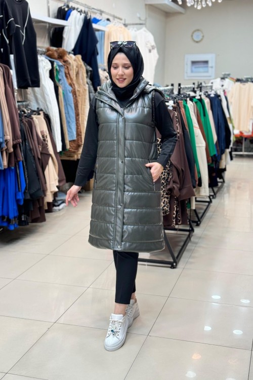 1700 DERİ YELEK Haki