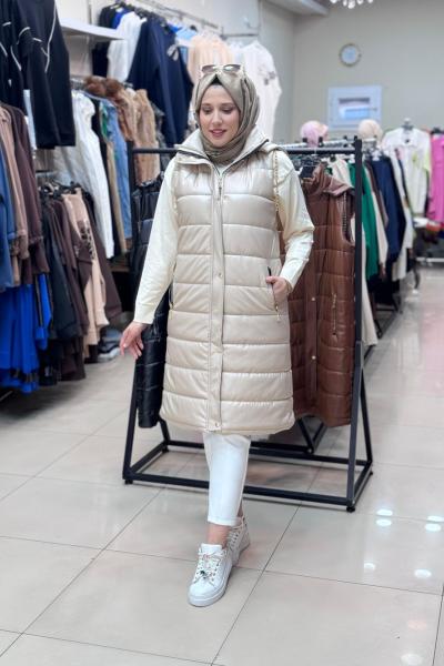 1700 DERİ YELEK Taş Rengi