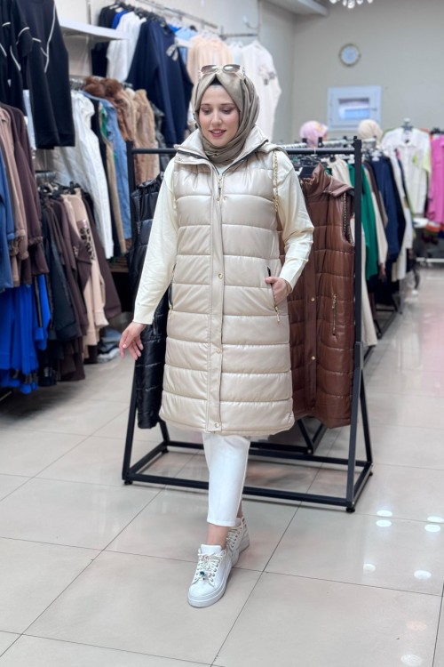 1700 DERİ YELEK Taş Rengi