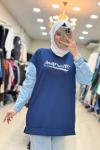 170057 KOT DETAYLI NEWYORK SWEAT  Lacivert