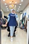 170057 KOT DETAYLI NEWYORK SWEAT  Lacivert