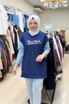 170057 KOT DETAYLI NEWYORK SWEAT  Lacivert