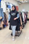 170057 KOT DETAYLI NEWYORK SWEAT  Siyah