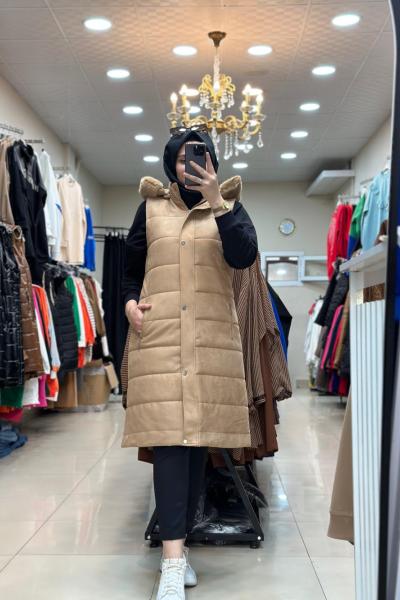 1701 Süet Yelek  Sütlü Kahve  Sütlü Kahve