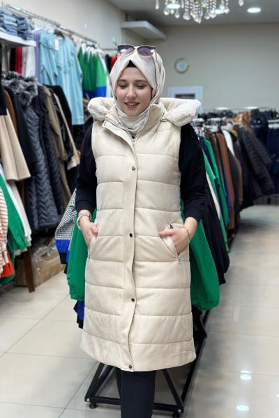 1701 Süet Yelek Taş Taş Rengi