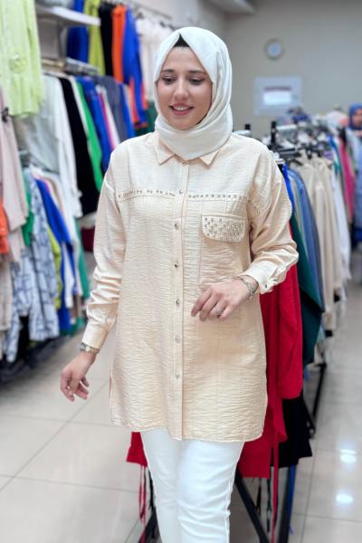 2004 TAŞLI GÖMLEK  Bej