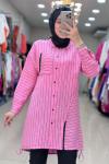 2014 Siyah Çizgili Tunik Pembe
