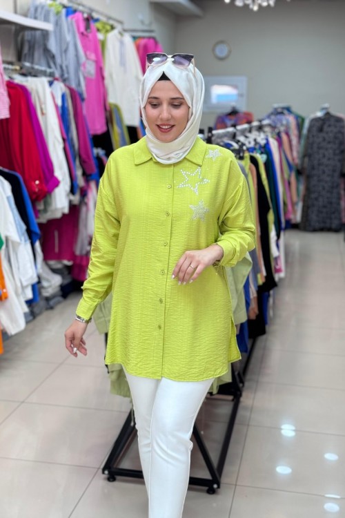 2015 YILDIZLI GÖMLEK  Yeşil