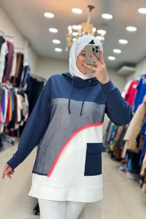 2036 FİLELİ SWEAT Lacivert