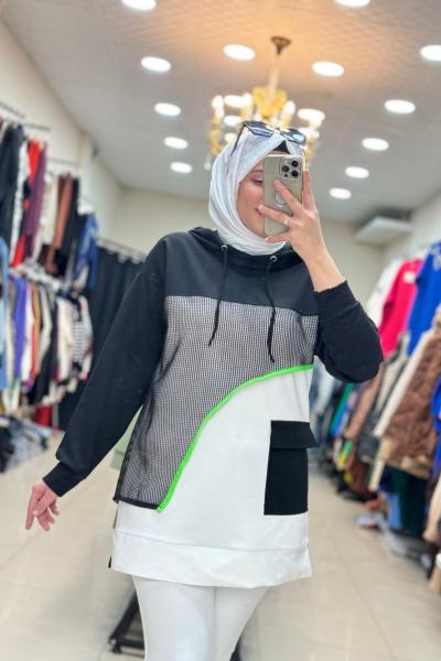 2036 FİLELİ SWEAT Siyah