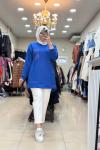 2039 NOQTA CEP DETAYLI TUNİK Saks Mavisi