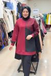 2047 NOQTA KAZ AYAKLI TUNİK Bordo