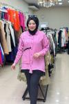 2051 UCU TÜLLÜ BATIK  GÖMLEK  Pembe