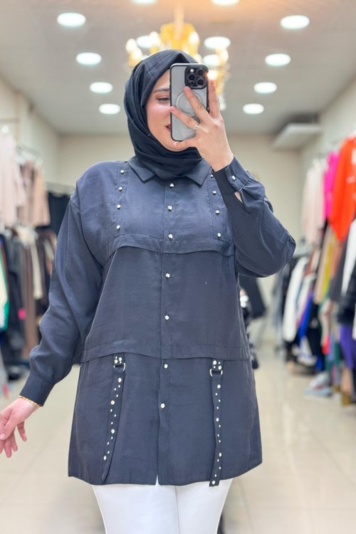 2054 TAŞ GÖMLEK  Siyah