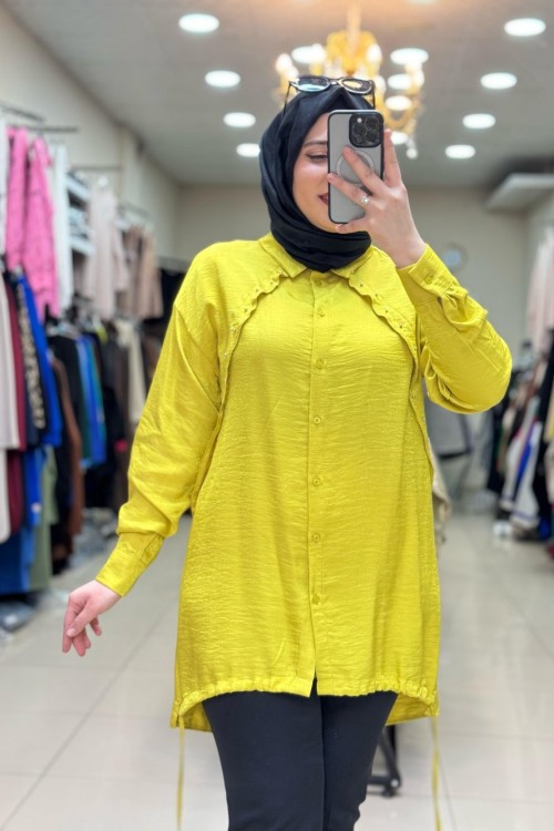 2056 ELZA GÖMLEK  Yağ Yeşili