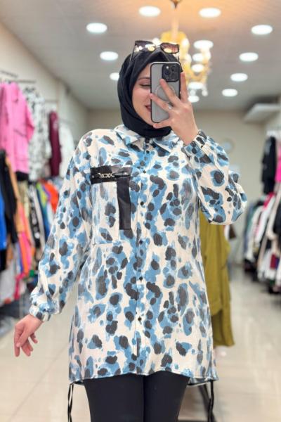 2060 DESENLİ GÖMLEK Mavi