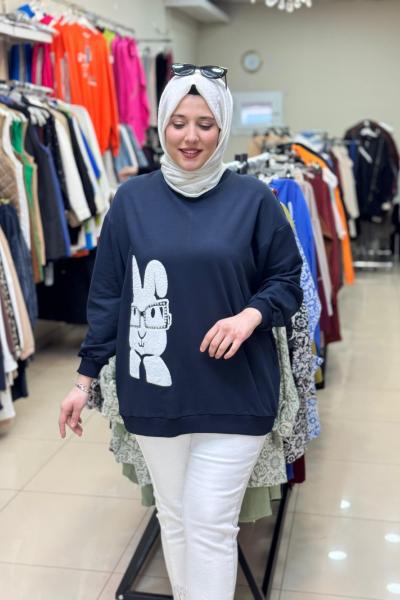 20624 TAVŞAN DETAYLI TUNİK Antrasit