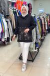 2066 YALDIZ VE HALKALI SWEAT Siyah