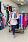 2078 ŞERİT RENKLİ GÖMLEK  Turuncu
