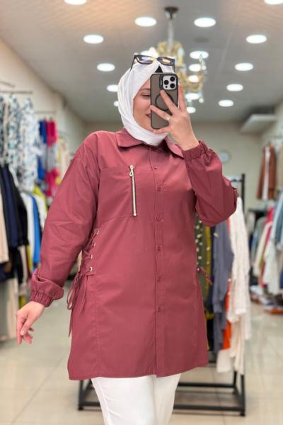 2086 BÜZGÜLÜ GÖMLEK  Bordo