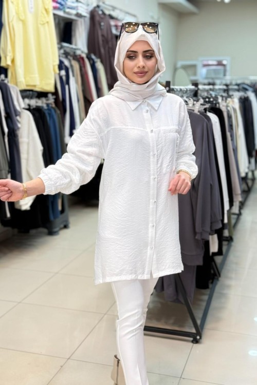 2148 Ahu Gömlek Beyaz