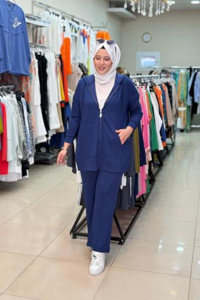 2319 KAPŞONLU ÖNÜ FERMUARLI TAKIM Lacivert