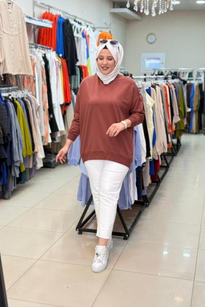 2382 OVERSİZE SWEATSHIRT Kahverengi