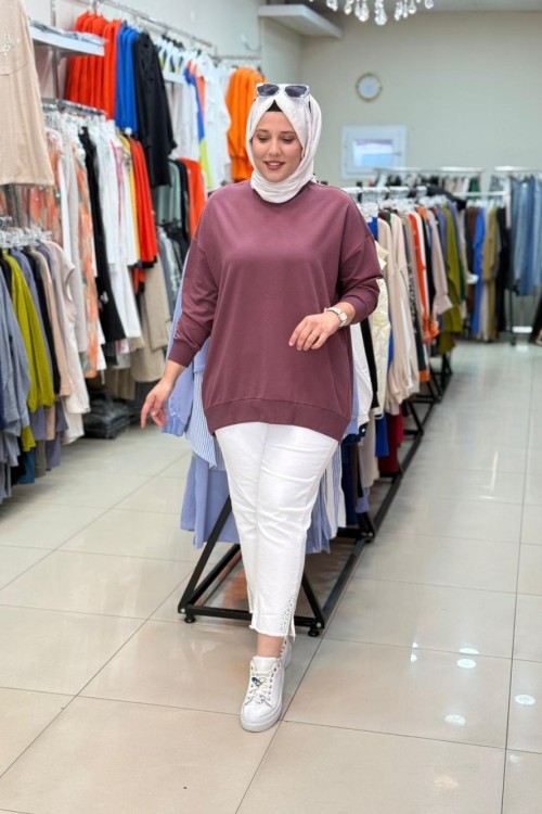 2382 OVERSİZE SWEATSHIRT Bordo