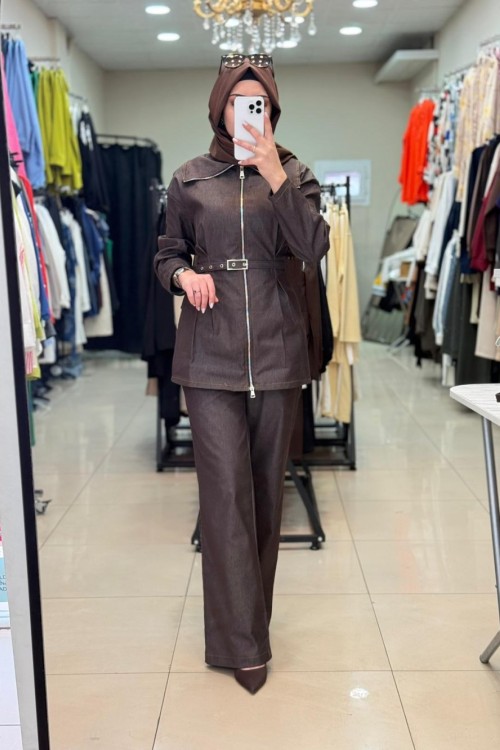 2619 Kot Takım Kahverengi